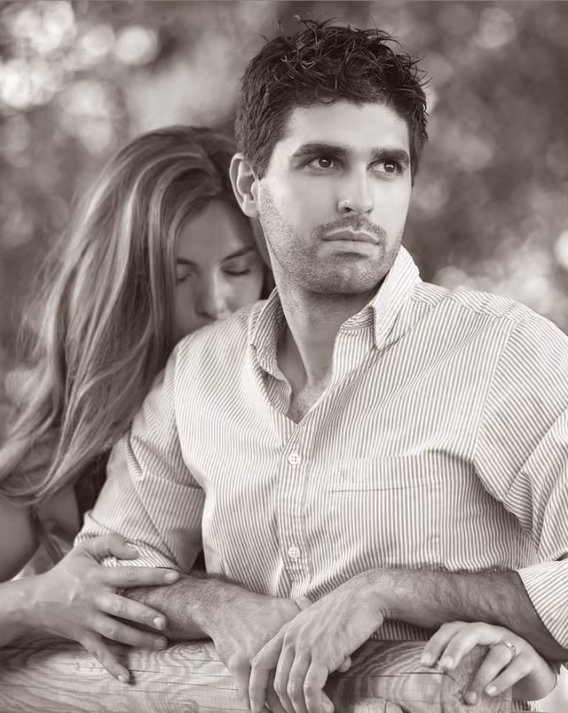 Retrato de pareja en blanco y negro